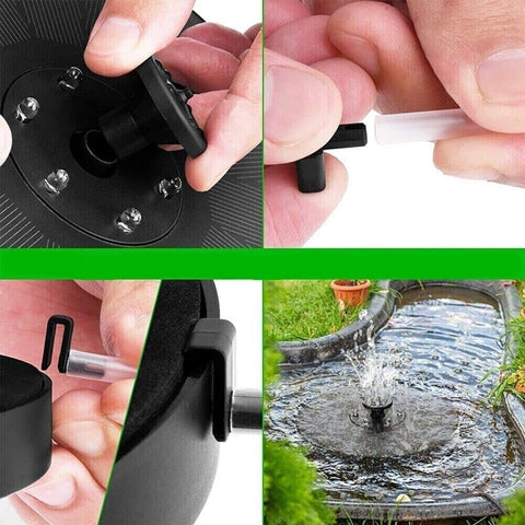 6 Lights Swimming Pump Panel Floating Solar Powered Fountains