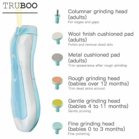 Electric Baby Nail Trimmer Infant Newborn Safe Grinder Clipper Tools Set