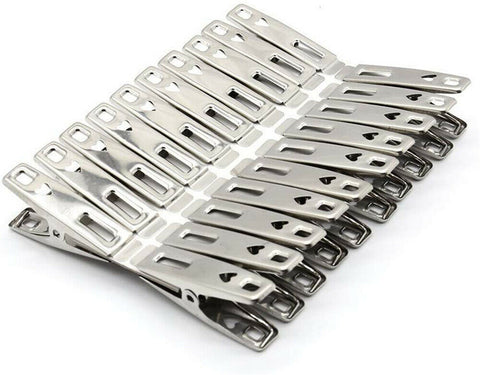 Stainless Steel Clothes Pegs Metal Hanging Clips Pins Laundry Windproof Clamps