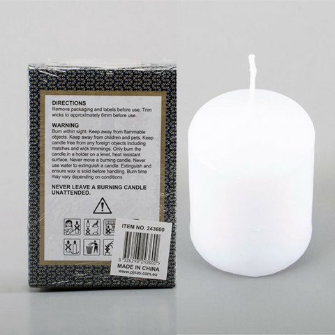 12Pcs  Unscented Pillar Candle 4x5cm White Votive Candles 9 Hours Home Party Decor