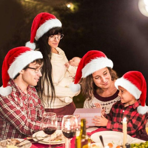 Christmas Santa Hat Red And White Xmas Cap