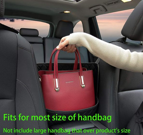 Car Seat Storage Net Pocket Car Handbag Holder Luxury Leather Seat Back Organizer Mesh Large Capacity Bag Automotive Goods Storage Pocket