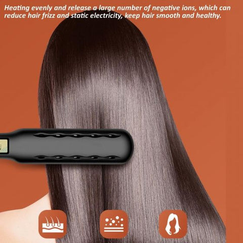 2 In 1 Electric Hair Straightener 20s PTC Heater 5 Gear Ceramic Tourmaline Ionic Flat Curler Wet and Dry Use Hair Styler