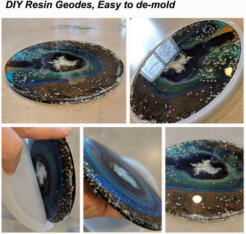 2PC Coaster Resin Cup Casting Mould Epoxy Mold Silicone DIY Jewelry Making Craft