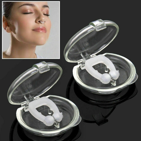 2 x Anti Snore Magnetic Silicone Nose Clip Stop Snoring Apnea Aid Device Stopper