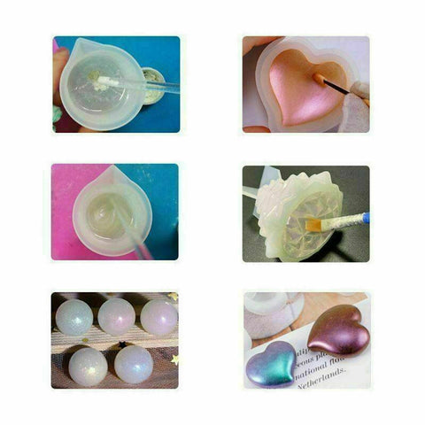 8pcs Pearl Pigment Powder for Epoxy Resin Floors Metallic Dye Ultra Mixed Color