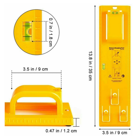 Picture Hanging Kit Set w/ Hanging Level Ruler DIY Photo Frame Hanging Wall Kit