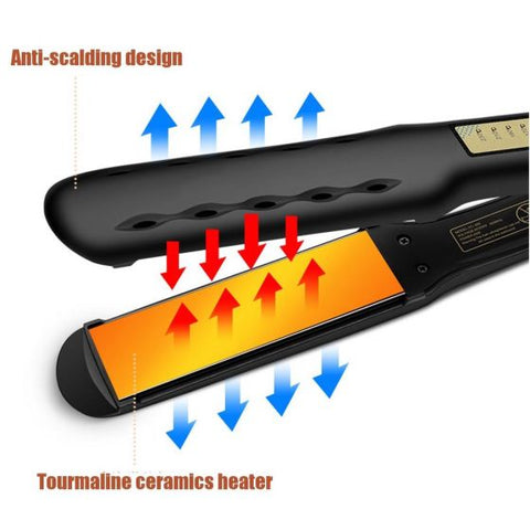 2 In 1 Electric Hair Straightener 20s PTC Heater 5 Gear Ceramic Tourmaline Ionic Flat Curler Wet and Dry Use Hair Styler