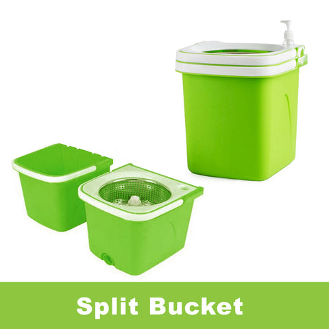 Split Bucket 360 Rotating Magic Spin Mop 2 Microfibre Mop Heads