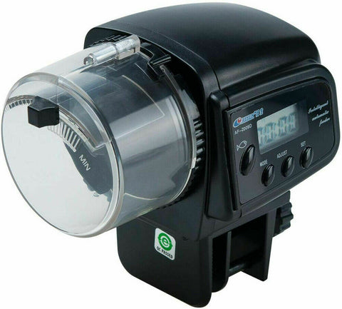 Automatic Digital Fish Feeder Holiday Timer Auto Pet Feeding Pond Tank Dispense
