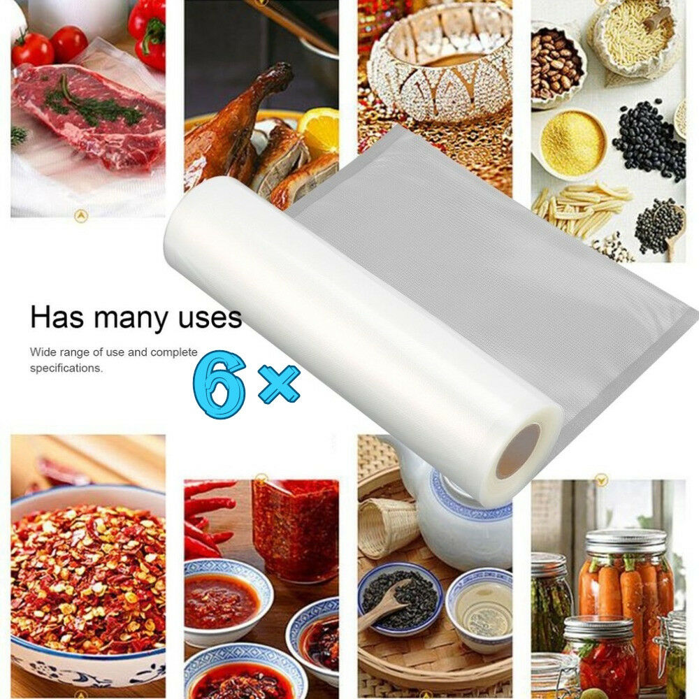 6Rools --3Mx20CM VACUUM SEALER ROLLS FOOD STORAGE SAVER HEAT SEAL CRYOVAC COMMERCIAL BAG