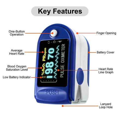 Professional Finger Pulse Oximeter Blood Oxygen Saturation Monitor Heart Rate