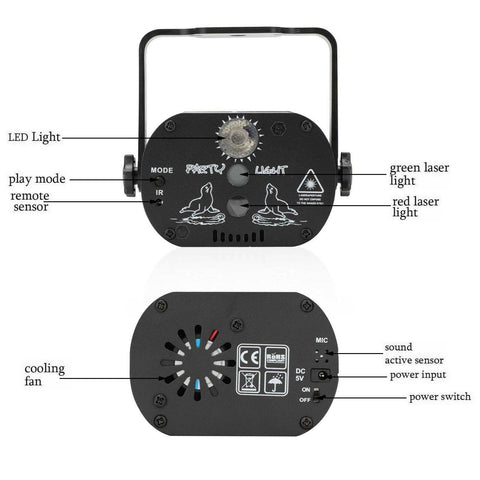 60 Pattern Party Projector Stage Light LED RGB Party KTV Club DJ Disco Lights AU