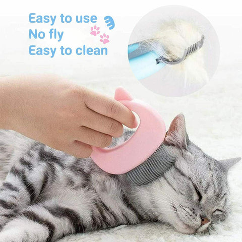 3xRelaxing Cat Comb Massager Pet Grooming Brush Dog Hair Removal Open KnotTool