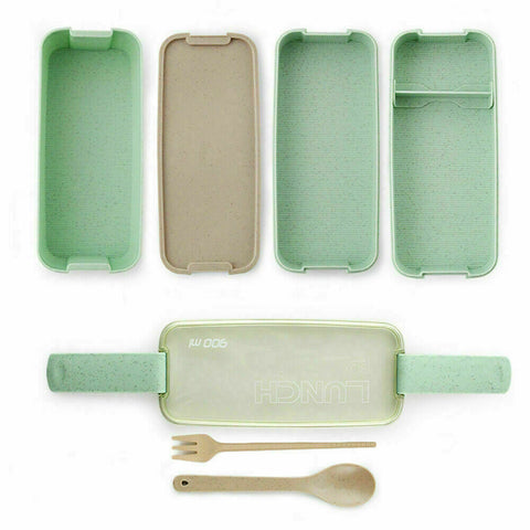 3-Layer Bento Box Students Lunch Box Eco-Friendly Leakproof 900ml Food Container