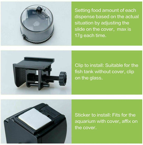 Automatic Digital Fish Feeder Holiday Timer Auto Pet Feeding Pond Tank Dispense