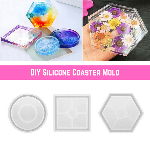 3X Multi Silicone Mold Coaster Making DIY Polymer Clay Resin Casting Craft Mould
