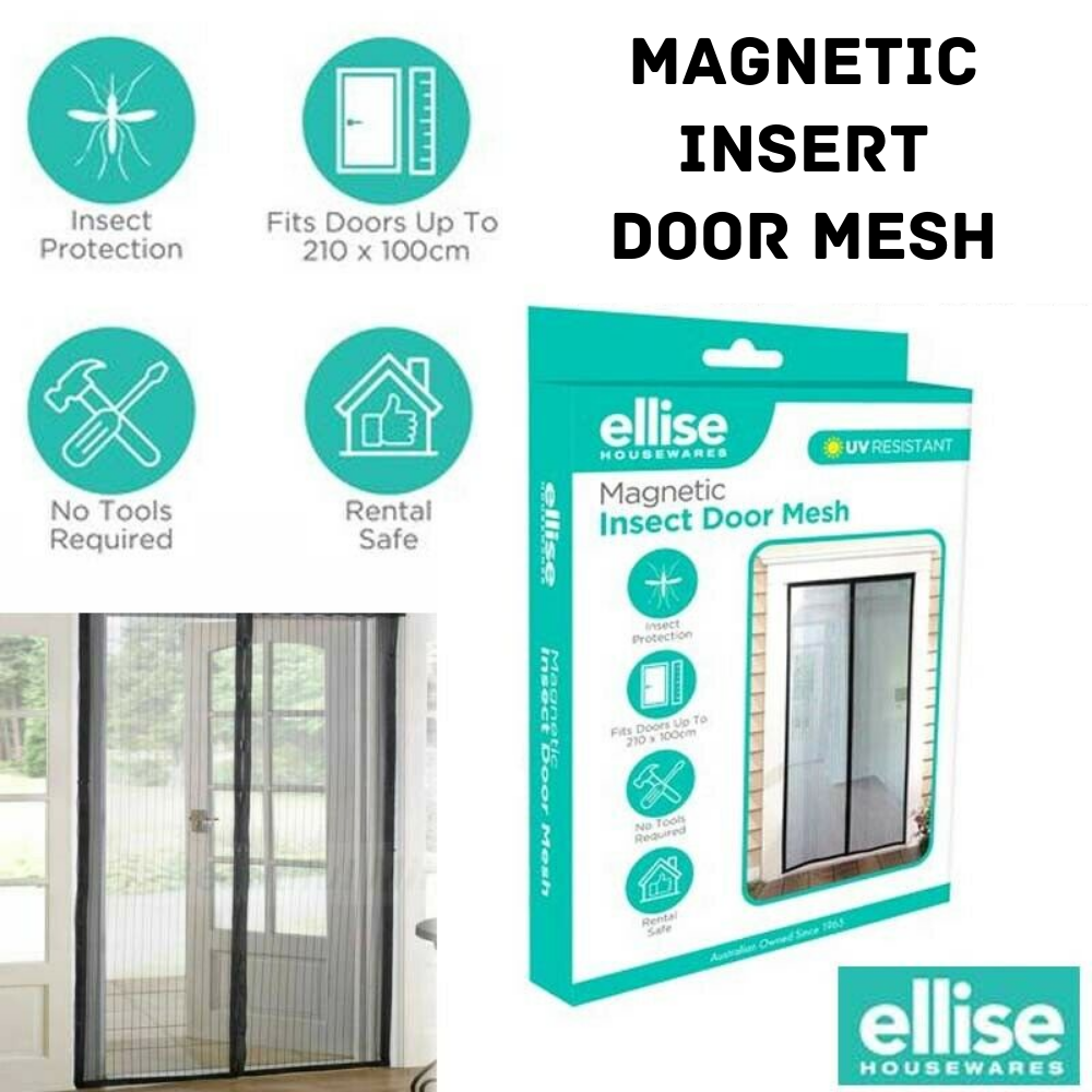Instant Mesh Screen Door Magnetic Bug Mosquito Fly Pet Patio Net Hands Free