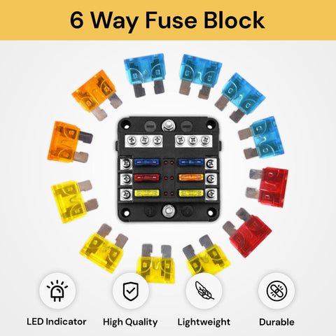 6 Way Blade Fuse Block Box