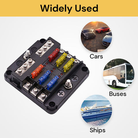 6 Way Blade Fuse Block Box