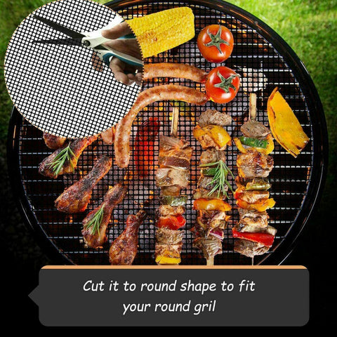 5Pcs Mintiml Charcoal BBQ Grill Mesh Mat Non-Stick Cooking Barbecue Liner Sheet