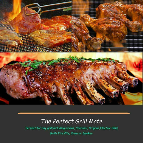 5Pcs Mintiml Charcoal BBQ Grill Mesh Mat Non-Stick Cooking Barbecue Liner Sheet