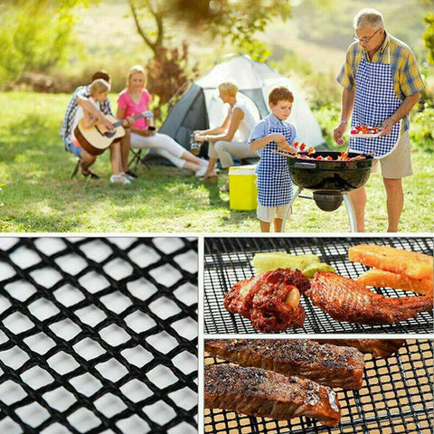 5Pcs Mintiml Charcoal BBQ Grill Mesh Mat Non-Stick Cooking Barbecue Liner Sheet