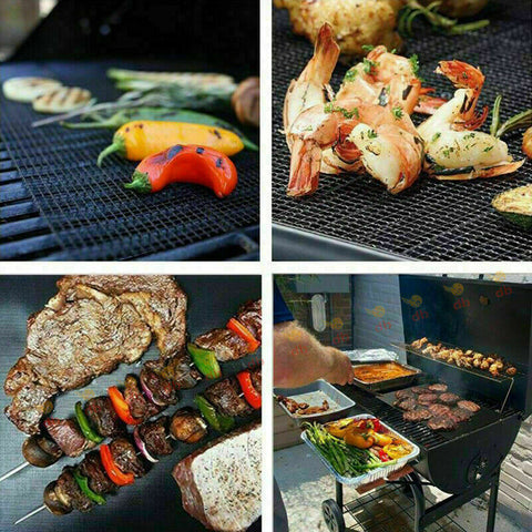 5Pcs Mintiml Charcoal BBQ Grill Mesh Mat Non-Stick Cooking Barbecue Liner Sheet