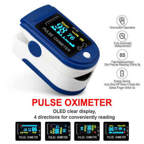 Professional Finger Pulse Oximeter Blood Oxygen Saturation Monitor Heart Rate