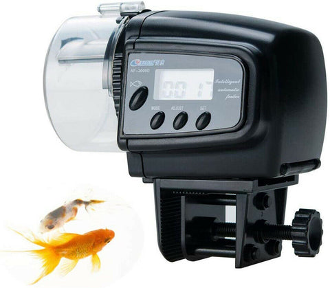 Automatic Digital Fish Feeder Holiday Timer Auto Pet Feeding Pond Tank Dispense
