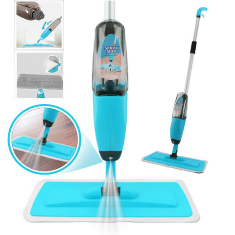 Spray Mop Microfiber Flat Mop Cleaner Household Floor Kitchen Bath Broom Sweeper