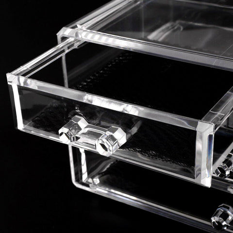 4-Drawer Clear Acrylic Box Organizer Storage Jewellery Makeup Cosmetic Holder