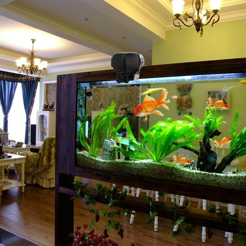 Automatic Digital Fish Feeder Holiday Timer Auto Pet Feeding Pond Tank Dispense