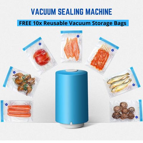 Mini Automatic Compression Air Pump Portable USB Sealer + 10 Reusable Vacuum Bag