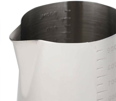 Stainless Steel Milk Coffee Pitcher Espresso Frothing Scale Jug Pot Latte Pen