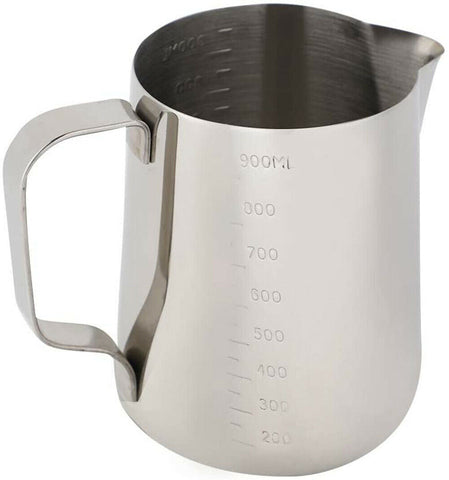 Stainless Steel Milk Coffee Pitcher Espresso Frothing Scale Jug Pot Latte Pen