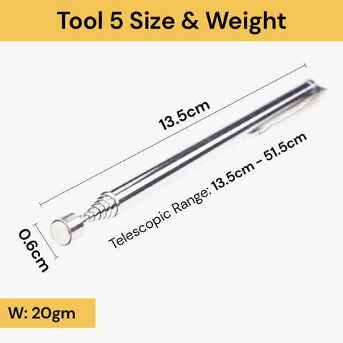 5 Pcs Telescopic Adjustable Magnetic Pick Up Tools