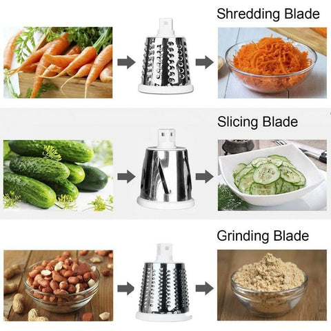 Kitchen Vegetable Food Manual Rotary Drum Grater Chopper Slicer Fruit Cutter