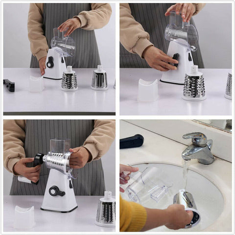 Kitchen Vegetable Food Manual Rotary Drum Grater Chopper Slicer Fruit Cutter