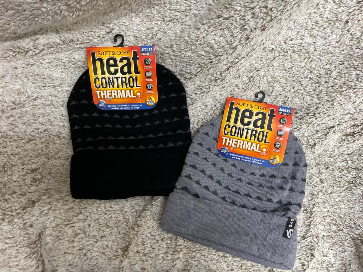 2Pcs Beanie Mens Heat Control Thermal Lined Rolled Cuff Shapes