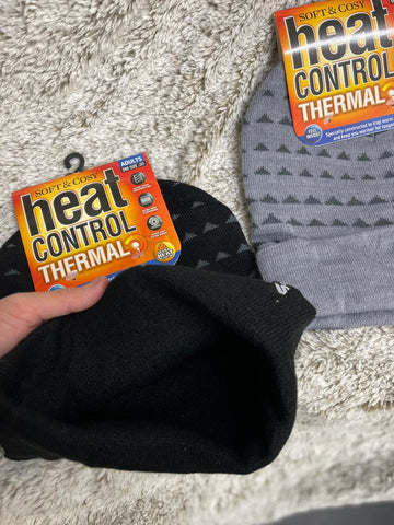 2Pcs Beanie Mens Heat Control Thermal Lined Rolled Cuff Shapes