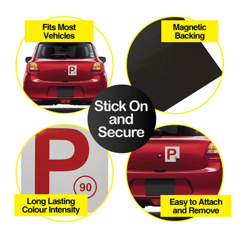 Handy Hardware® 2PCS Red P Plates Magnetic |  (NSW Only)
