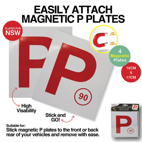 Handy Hardware® 2PCS Red P Plates Magnetic |  (NSW Only)