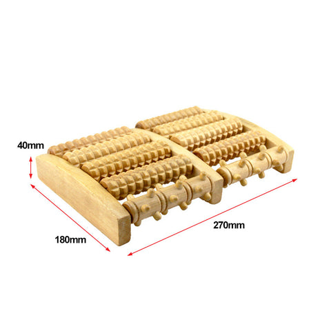 Wooden Foot Massager Roller Relieve Plantar Fasciitis Acupressure Massage Tool