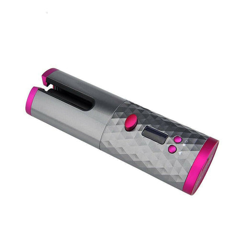 Auto Cordless Rotating Hair Curler Hair Waver Curling Iron Wireless LCD Ceramic