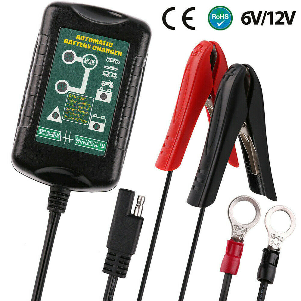 Battery Charger Maintainer Trickle 6V 12V 1.5A Car Automatic Motorcycle
