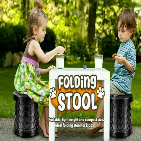 Retractable Telescop Step Stool Camping Fishing Stool Portable Foldable Black
