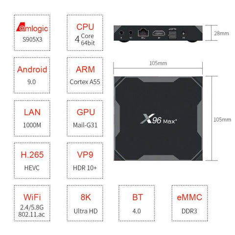X96 MAX Android 9.0 TV Box 4GB+64GB