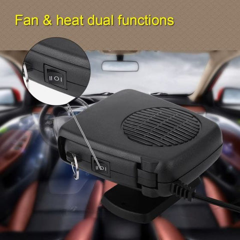 Car Universal 12V 200W Portable Electric Heater Heating Dryer Fan Defroster Demister
