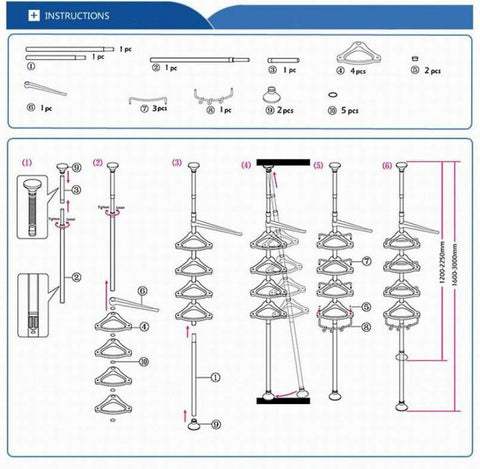 Telescopic Spring Tension Pole 4 Shelf Corner Bath Shower Rack Caddy Organiser